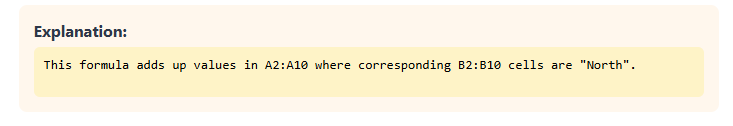 TextToFormula box to explain generated excel formula