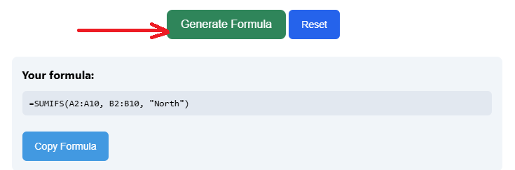 TextToFormula button to generate excel formulas instantly